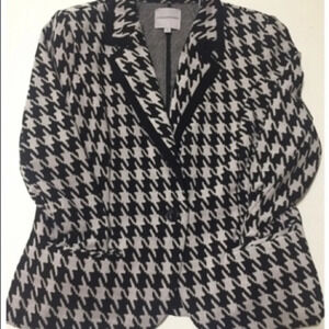 Blazer Houndstooth Catherine Melandrino Black & White Medium Blazer Jacket